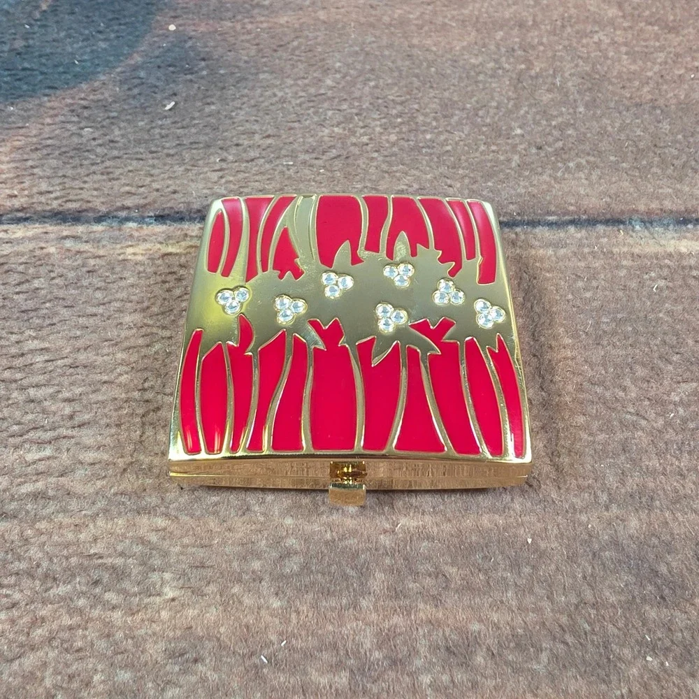 Estee Lauder Lucidity Powder Compact Womens OS Red Gold Good Crystal Enamel